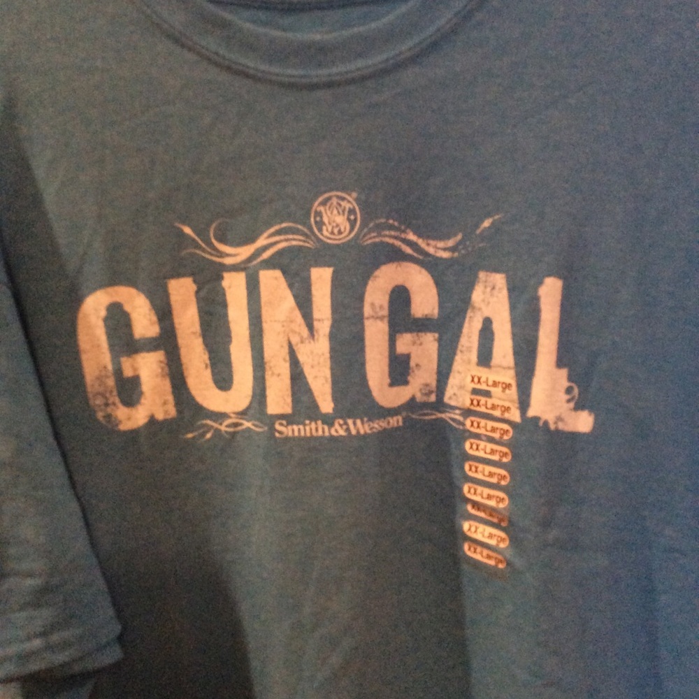 Smith and Wesson blue Gun Gal t-shirt